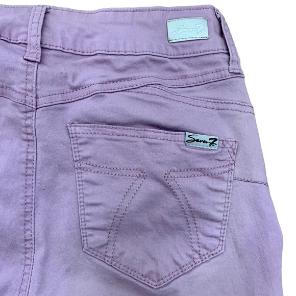Seven7 Womens High Rise Skinny Jeans, Mauve Shadow Size 4 - Picture 5 of 7